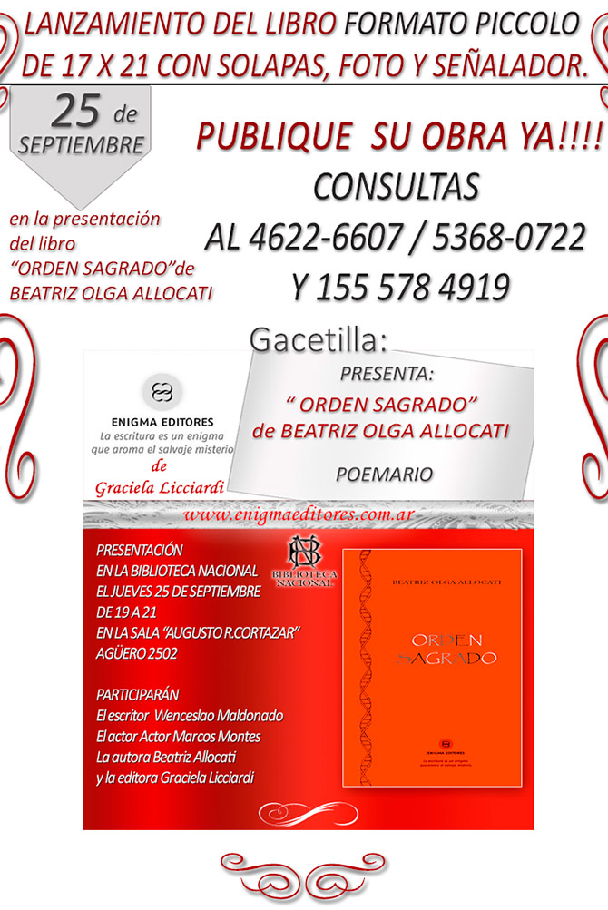 Publicar libros en Argentina en Enigma Editores - Graciela Licciardi